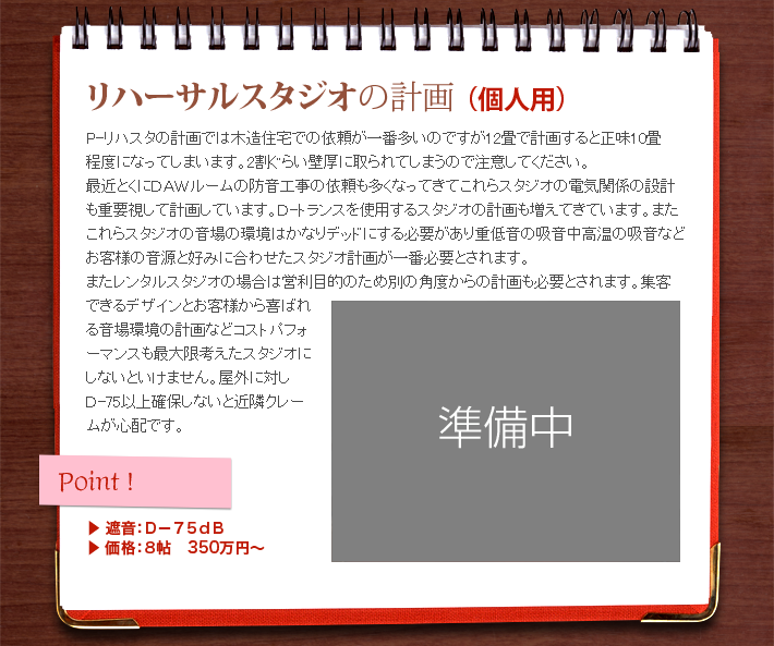 リハーサルスタジオの計画（個人用）