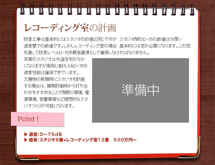 レコーディング室の計画