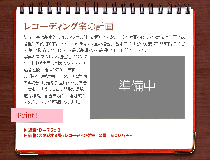 レコーディング室の計画
